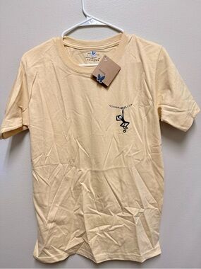 Costa Rica Monkey Graphic Crew Neck T-Shirt - Pale Yellow Women’s Sz Sm NWT